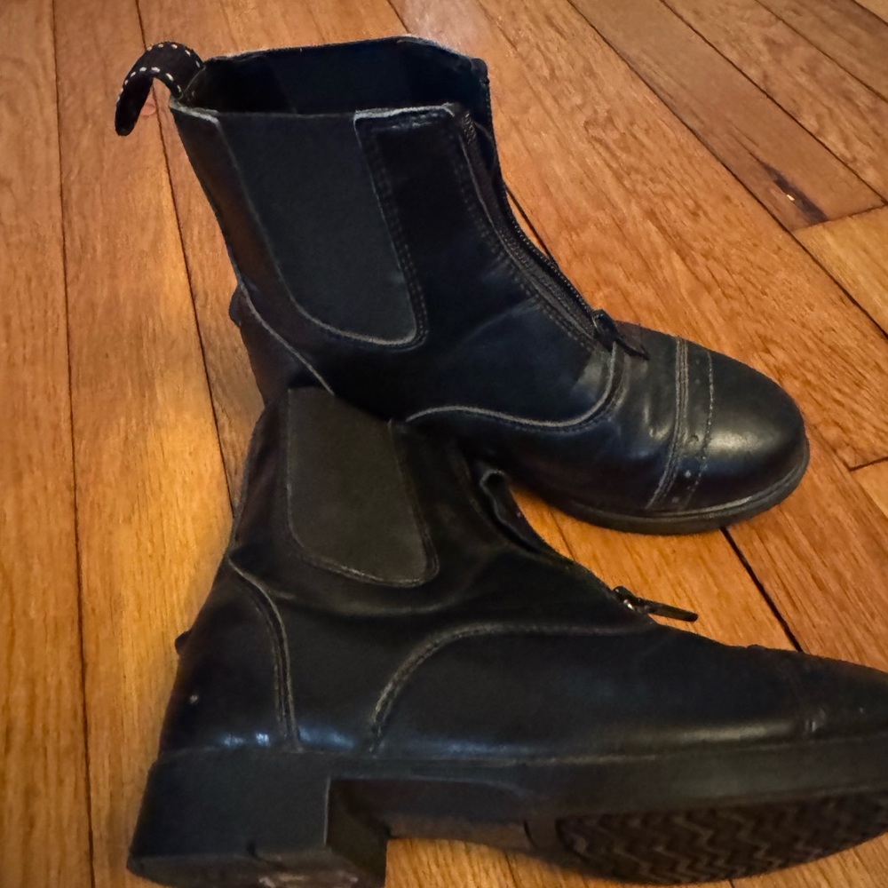 Black Leather Ankle Boots